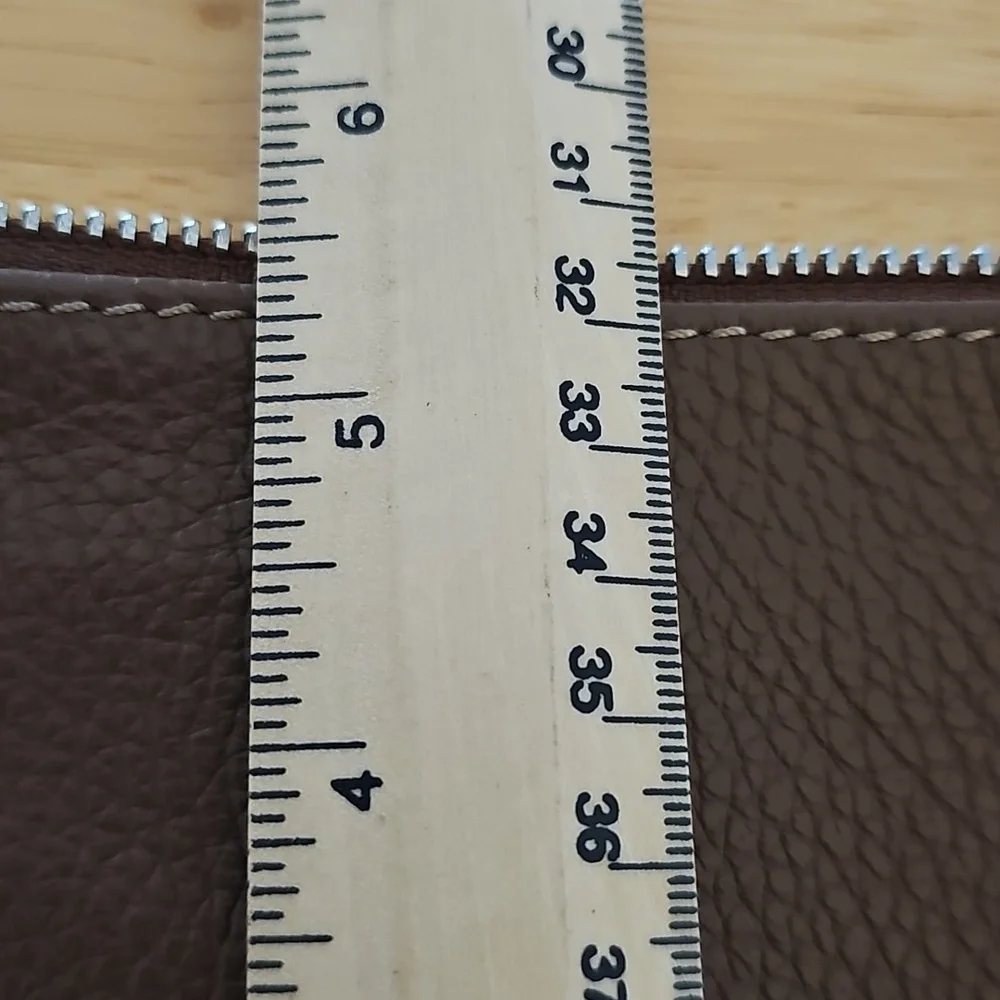 Brown Leather and‎ Suede Zippered Pouchees. Conected With Key Ring.